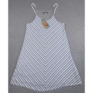 NEW PrAna Seacoast Dress Size‎ Large Sunbleached Blue Rope Straps Coastal Beach